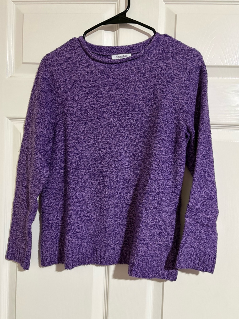 Plush Crewneck Sweater in Purple by Hanes